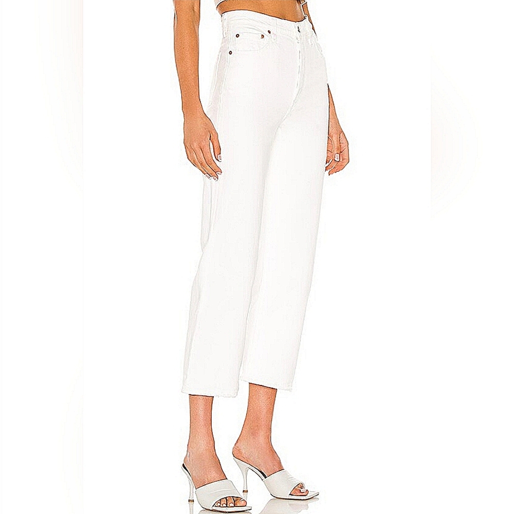 Levis Ribcage Straight Ankle Jeans White Size 27